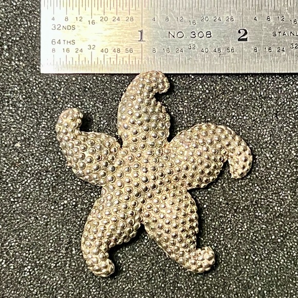Set Vintage Starfish Pin + matching Earrings, SS 925 Mex TH 80/90, tot. Wt.36.5g - Picture 12 of 15